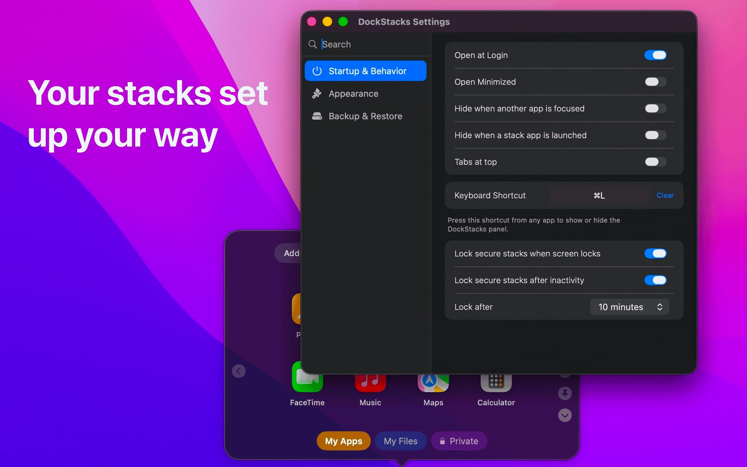 Support Your stacks set up your way