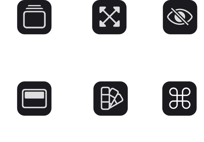 Image: DockStacks Features Multiple Stacks. Drag & Drop. Auto-Hide. Always on Top. Adjust Appearance. Global Shortcuts